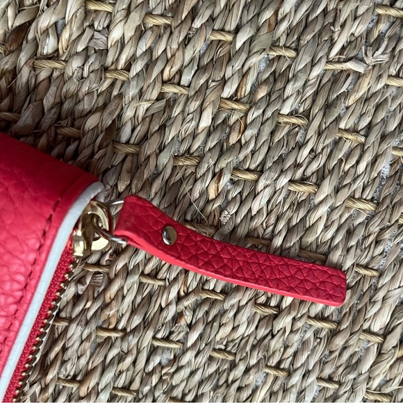 Kate Spade Poppy Pink and White Tasselled Leather Clutch - Picture 13 of 13